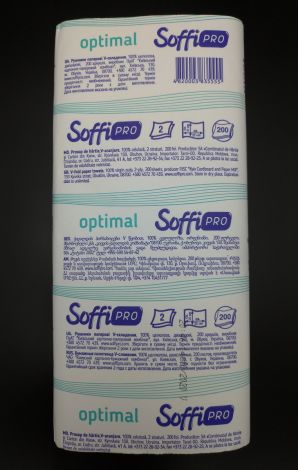 Полотенца бумажные SoffiPRO Optimal V-сл. 2 слоя белые 200 л/пач - 2