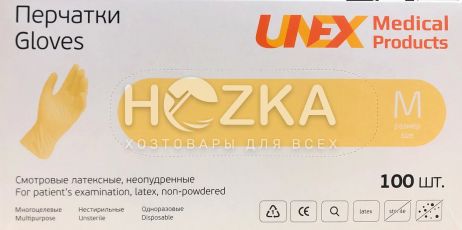Перчатки латексные UNEX 100 шт. M