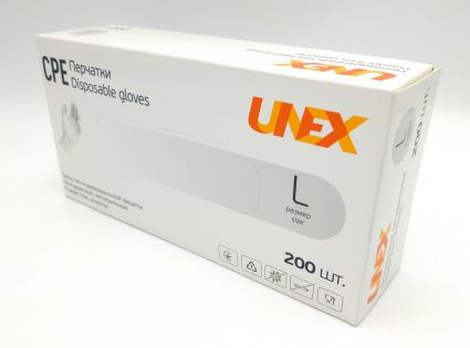 Перчатки полиэтиленовые литые Unex - 1