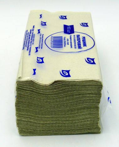 Салфетка-вкладыш V-сложение серая 160 листов в упаковке Папір-Мал - 2