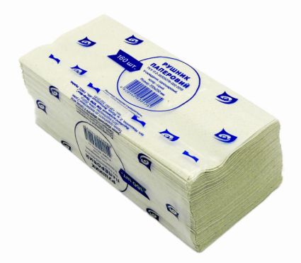 Салфетка-вкладыш V-сложение серая 160 листов в упаковке - 1