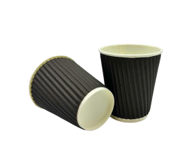 Стакан гофрированный 175 мл 25 шт черный (кр.13359)