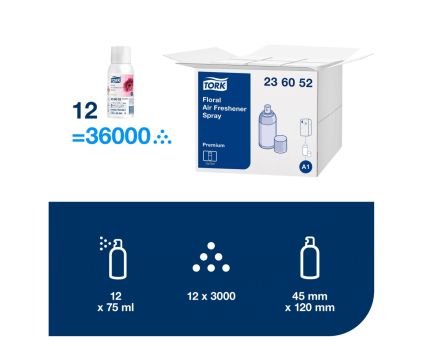 Аерозольний освіжувач повітря Tork Premium з квітковим ароматом, 75 мл, 3000 порцій - 2