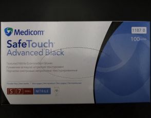 Перчатки нитриловые Safe Touch  чёрные S 5.0 г 100 шт