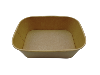 Контейнер бумажный прямоугольный крафт + крышка 750 мл 50 шт - 2