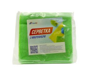 Салфетка микрофибра СleanUp универсальная зелёная 30х30 см 5 шт