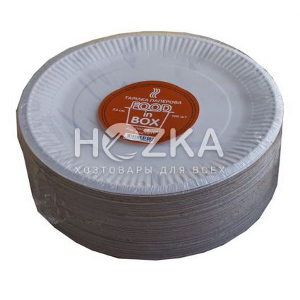 Тарелка бумажная круглая 230 мм 100 шт/уп - 2