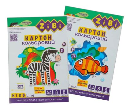 Картон цветной двухсторонний А4 8 листов 8 цветов 230 г/м² - 1