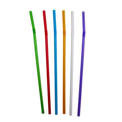 Трубочки Ассорти цветные с гофром 21 см 200 шт - 1