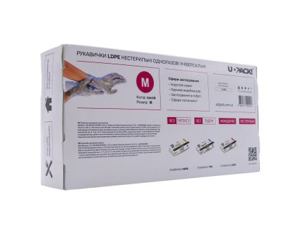 Перчатки одноразовые синие LDPE 500 шт UdPack - 2